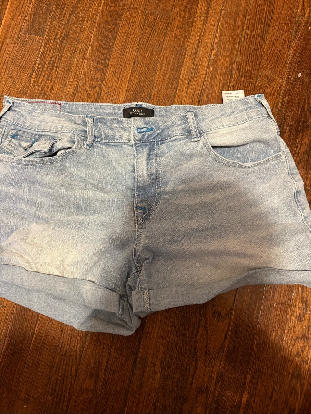 True Religion Light Wash Denim Roll-Cuff Shorts